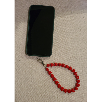 Telefoon koord rood/zilver