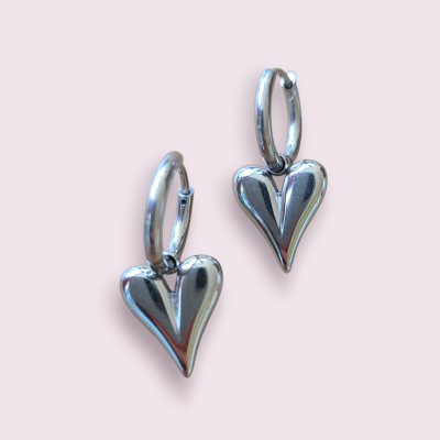 Love oorbellen zilver 