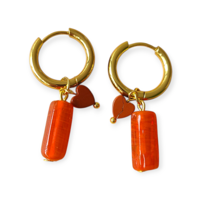 Oranje oorbellen