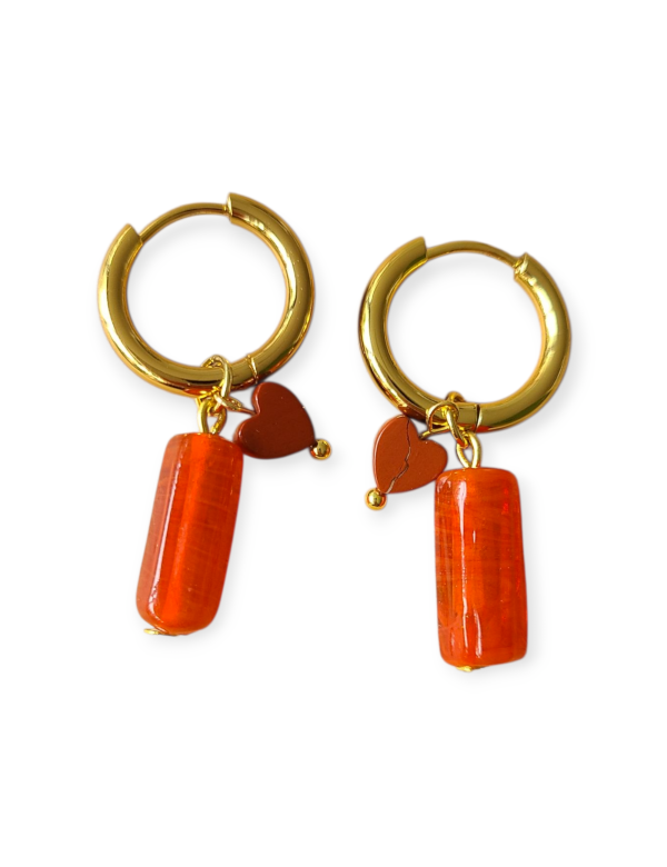 Oranje oorbellen
