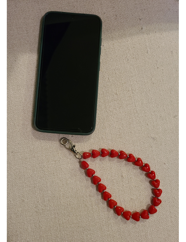 Telefoon koord rood/zilver