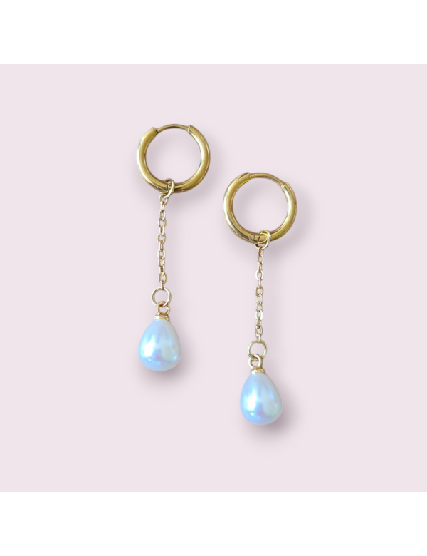 Bling pearl oorbellen 