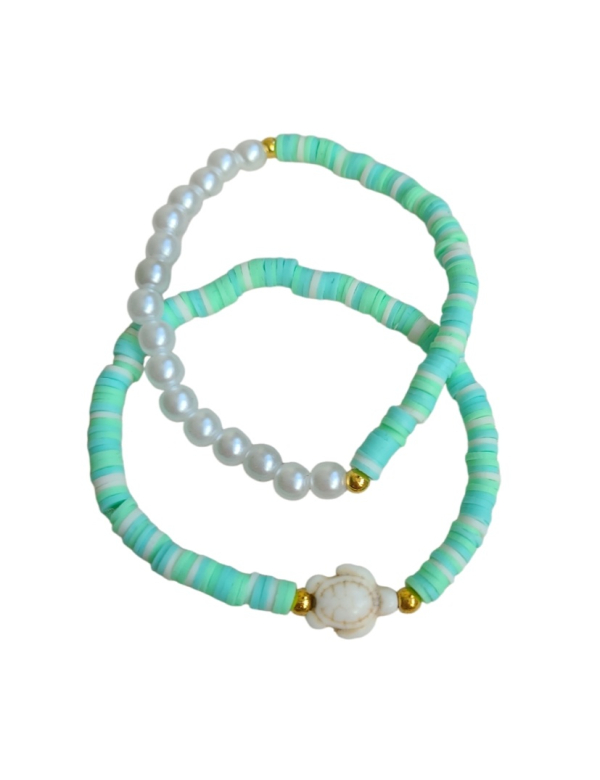 Turtle armbanden set - blauw