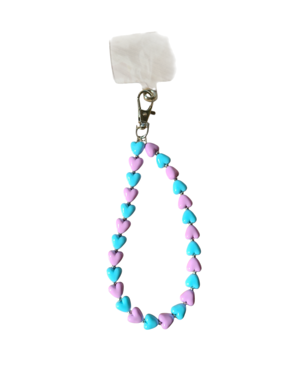 Telefoon koord blauw/paars/zilver 